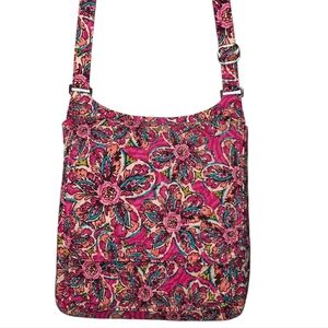 Vera Bradley Pink Sunburst Floral Large Mailbag Crossbody Bag